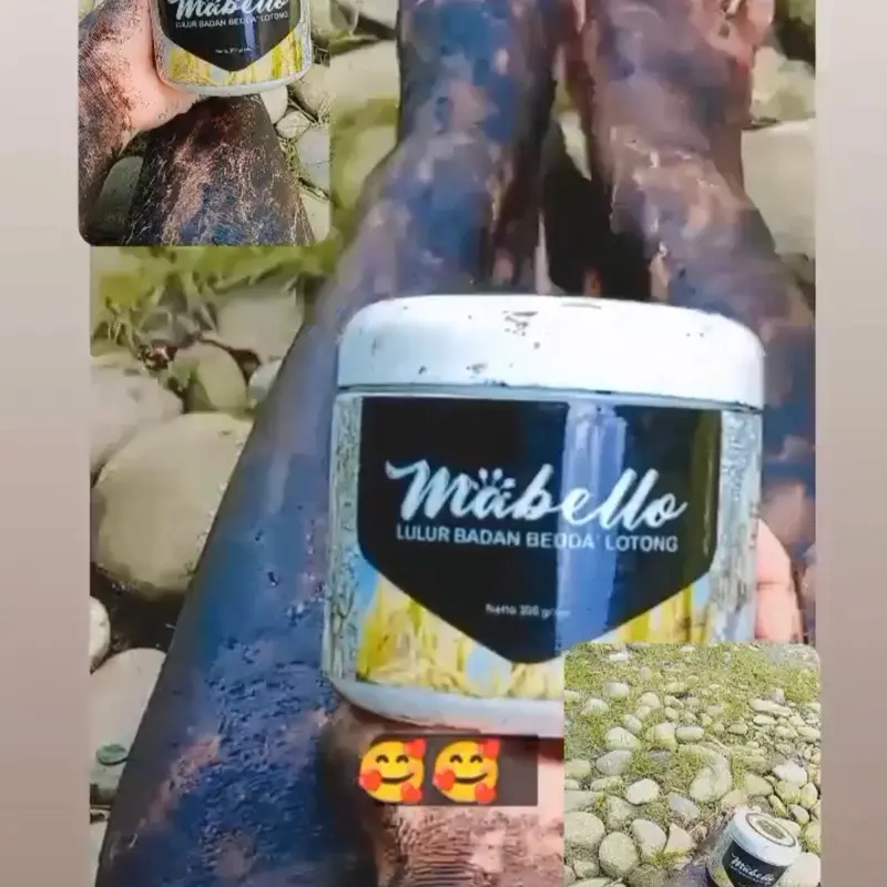 Mabello/LULUR Hitam khas BUGIS bedak lotong Scrub Mencerahkan kulit Tubuh 2