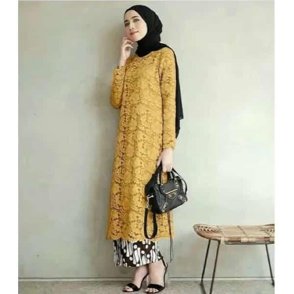 GAMIS BROKAT  TERBARU / ATASAN WANITA BROKAT MODERN / TUNIK BAHAN 2