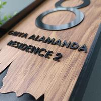 Frame Catatan Jual Nomor Rumah Akrilik Frame Motif Kayu Angka Timbul Papan Nomer ...