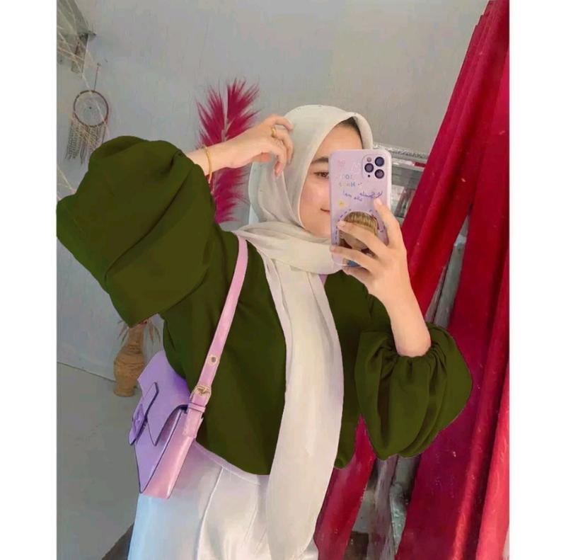 Kamiya Blouse/atasan wanita/atasan blouse/baju blouse/atasan terbaru/atasan cringkle/atasan tangan balon/atasan terkini/baju wanita terbaru 7