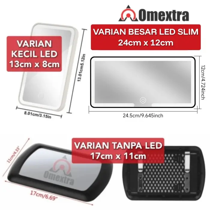 Cermin Sunvisor Cermin Make Up Omextra Dynamic Led Cermin Lampu Mobil 1