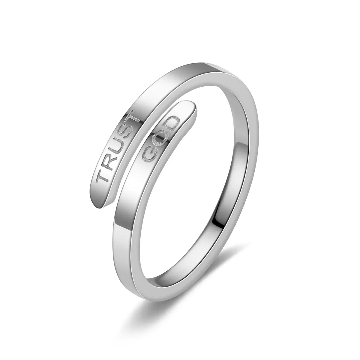 TRUST GOD RING in SILVER COLOR (Adjustable Ring) couples  jewelry