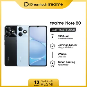 realme Note 80 4GB+8GB*|128GB (Desain Tangguh | 6300mAh Baterai | Proteksi ArmorShell | Jaminan Lancar Hingga 48-bulan | IP54)
