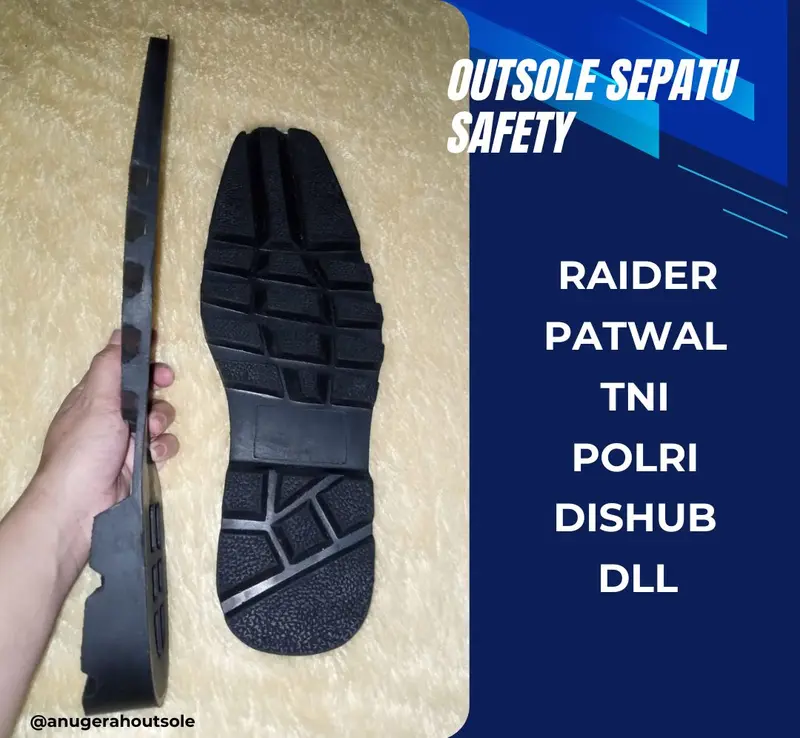 Outsole / Sol sepatu safety pria alas sepatu sepatu safety pdl boots King chetah gunung treking tni tentara Hitam Karet semua musim  sol & liner tumit Shoe insole insole  carbon 6