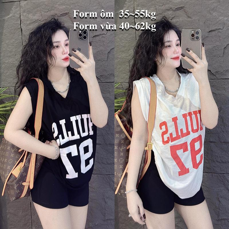 Áo Thun Tay Hến Nữ B67 2 Form Vừa 35~60kg Chữ Dập Nổi Vải BORIP Cotton Mềm Mịn Co Dãn 4 Chiều HULLS 97 Top Women aonuxinh Màu Trắng