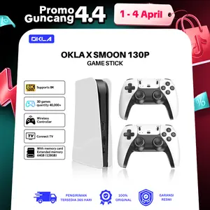 OKLA x SMOON 130P GameStick - Game Console - Playgame +40000Games - Controller For TV, Computer, Proyektor - No Need Wifi - Gamepad Konsol dual stick