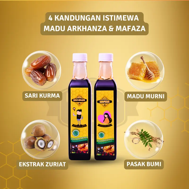 PROMO THR ! Madu Zuriat Mafaza dan Arkhanza 350ml (Free Tespack + COD) Promil Herbal 4