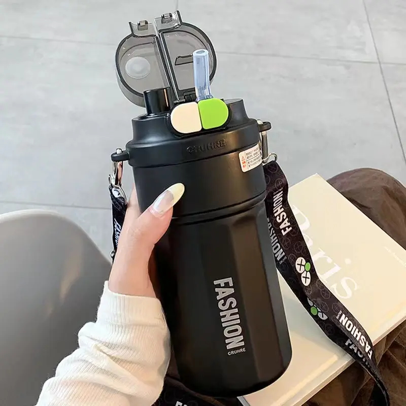 Tumbler lubang ganda, tumbler tahan panas anti rembes, tumbler kopi tumbler lucu botol minum sedotan anak, botol minum anak sekolah, tumbler stainless, tumbler sedotan 520ml 0
