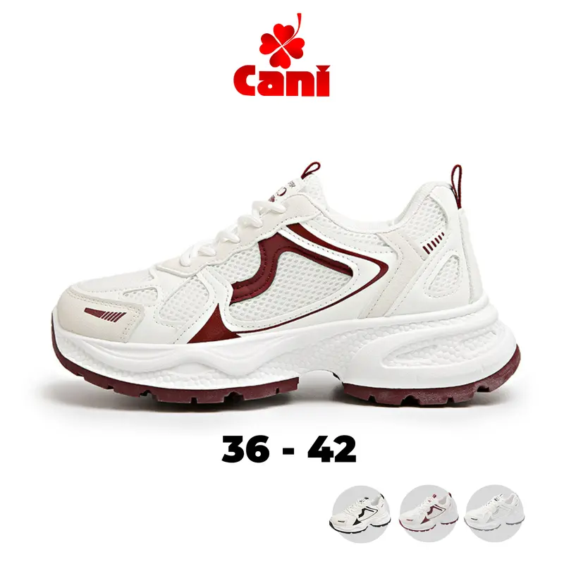 CANI Yumna Sepatu Sneaker Wanita Olahraga Sport Cozy Casual Shoes K9255  BLACK 37 (23Cm)