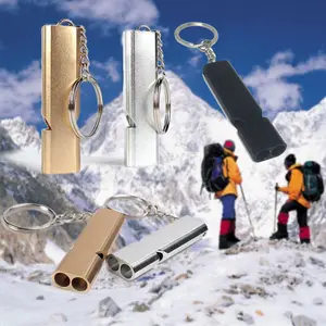 Gantungan Kunci Peluit Aluminium Outdoor Whistle Camping