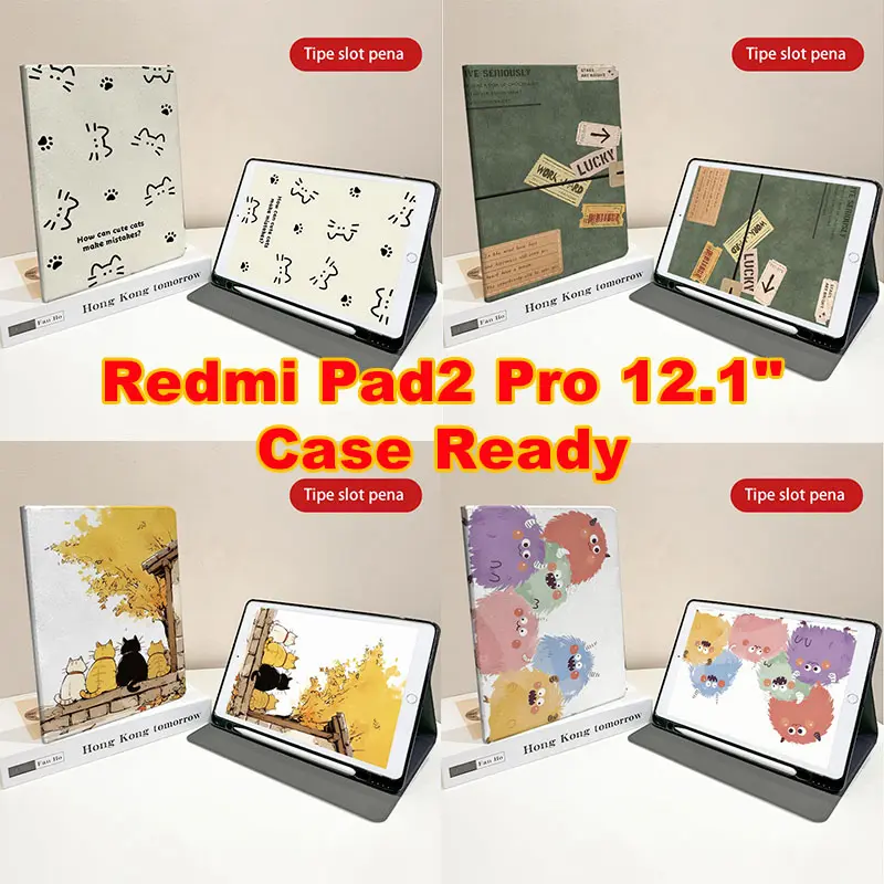 Adorable Cartoon Graphics Book Like Tablet Case For Redmi Pad2 Pro 12.1" Redmi Pad2 11" 2025,For POCO PAD M1 12.1",POCO PAD X1 11.2",XiaomiPad8/8Pro11.2", With Ada Slot Silicone Cover Adorable Cartoon Graphics Book Like Tablet Case For Redmi Pad2 Pro 12.1" Redmi Pad2 11" 2025,For POCO PAD M1 12.1",POCO PAD X1 11.2",XiaomiPad8/8Pro11.2", With Ada Slot Silicone Cover