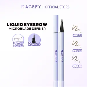 [Trending] MAGEFY 2 Point Microblade Definer Liquid Eyebrow - Pensil Alis Cair Dual Tip, Waterproof, Ultra Tipis, Tahan 24 Jam, Alis Rapi Natural & Bisa untuk Gambar Bulu Mata Bawah (Lower Lashes) -