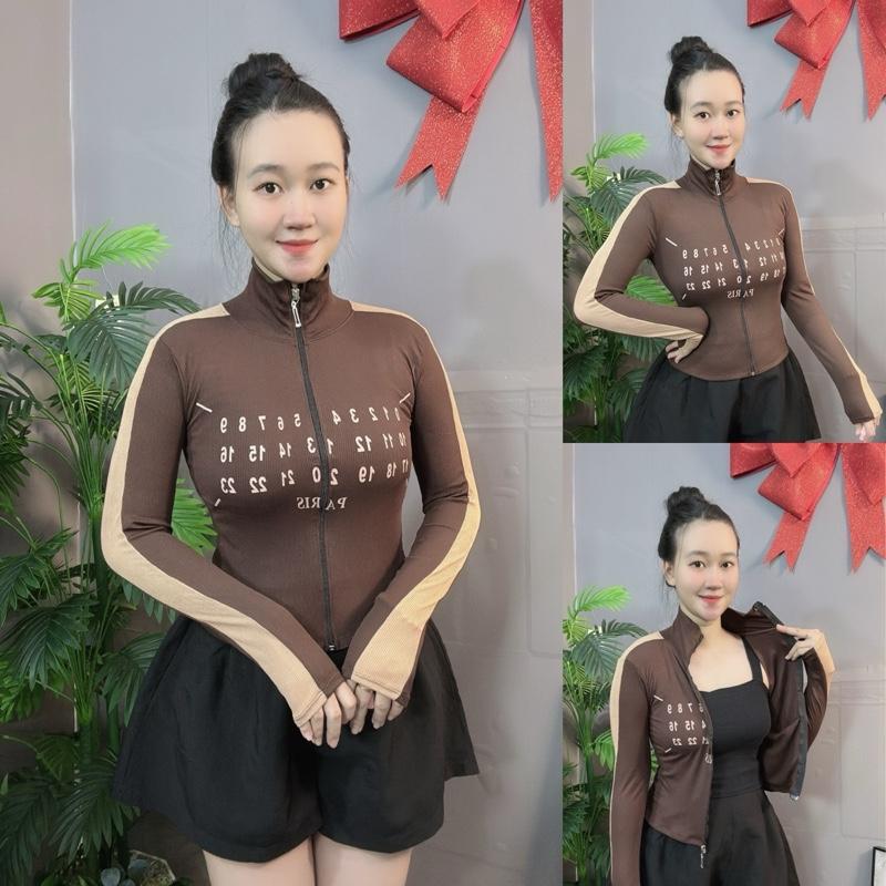 Khoác Cổ Lọ Phối Viền Tay, Có 2 Túi Trong, Phom Ôm Gọn Dáng Lửng MÃ A1 áo