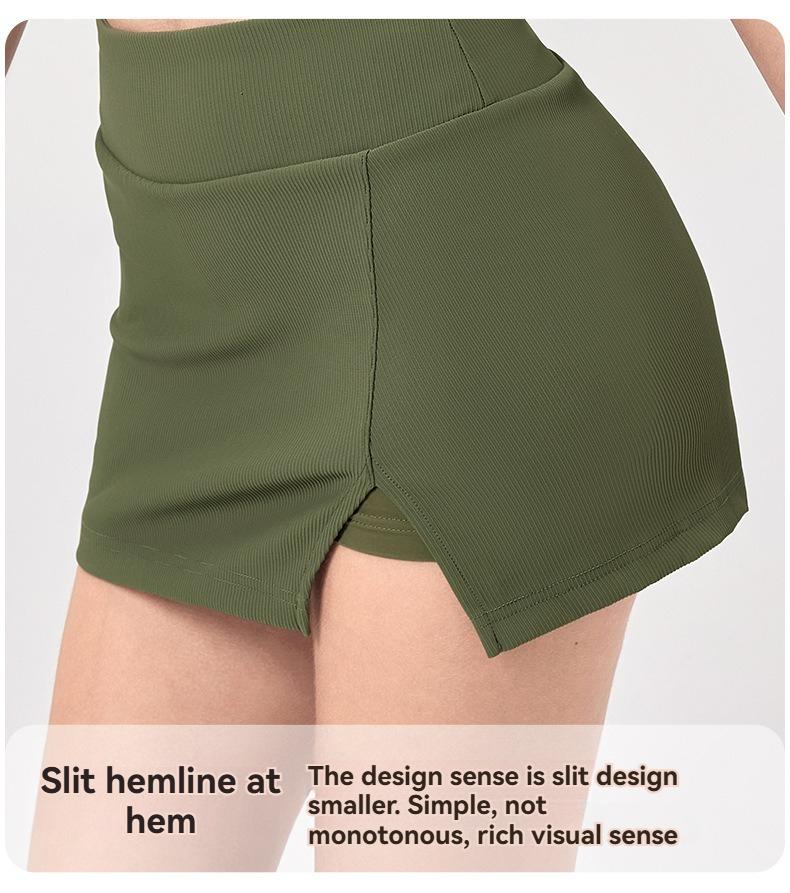 Product Introduction of JUM Tight stretch tennis skirt anti-slip High waisted sports Yoga fitness golf short culottes pocket  tennis miniskirt alix earle 10