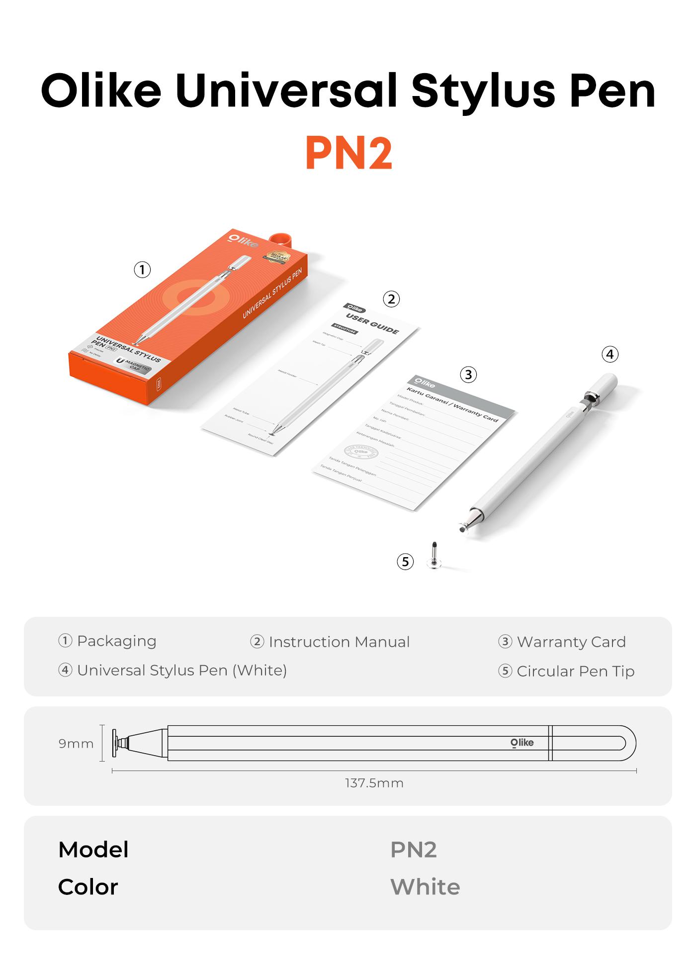 Olike Stylus Pen PN2 Universal Stylus Pensil 2 in 1 Multi Mode Magnetic Adsorption No delay