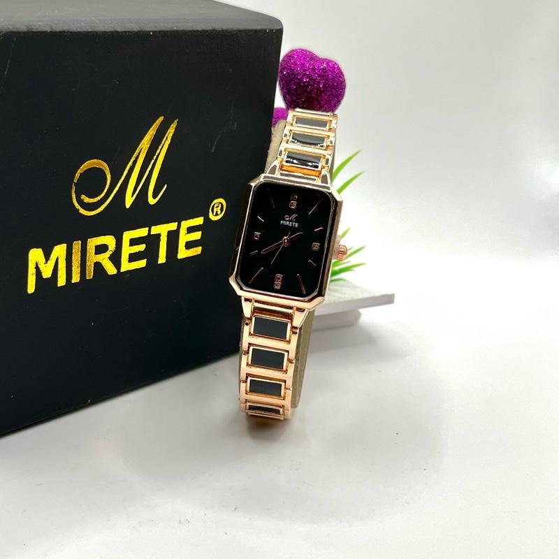 Mirete Jam Tangan Wanita Persegi Analog Rantai Keramik Bahan Stainless Jam Cewek Best Seller Mewah Santai Bisnis Watches 5