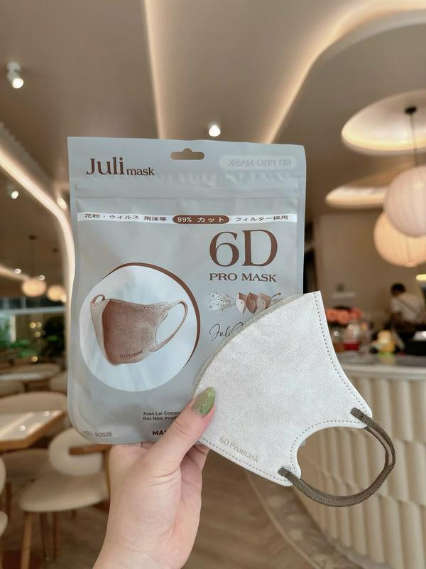 Thùng 100c tặng 20 chiếc Khẩu Trang 6D JULI Promask Mềm Mại nhẹ nhàng thoáng khí không đau tai