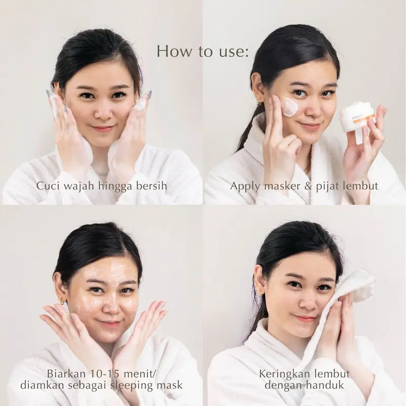 POLYNIA | Orange Brightening Mask 100ml | Masker Wajah Mencerahkan | Pudarkan Bekas Jerawat | Cegah Bopeng | Vitamin C 4
