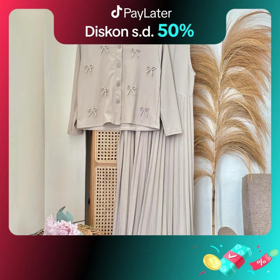 Sally - Dress bonry Wanita cardigan dan dress plikset - gaun wanita