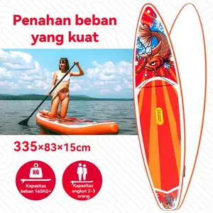 Papan Selancar Tiup Warna Merah Serat Karbon Surfboard Stand Up Paddle Outdoor Kit