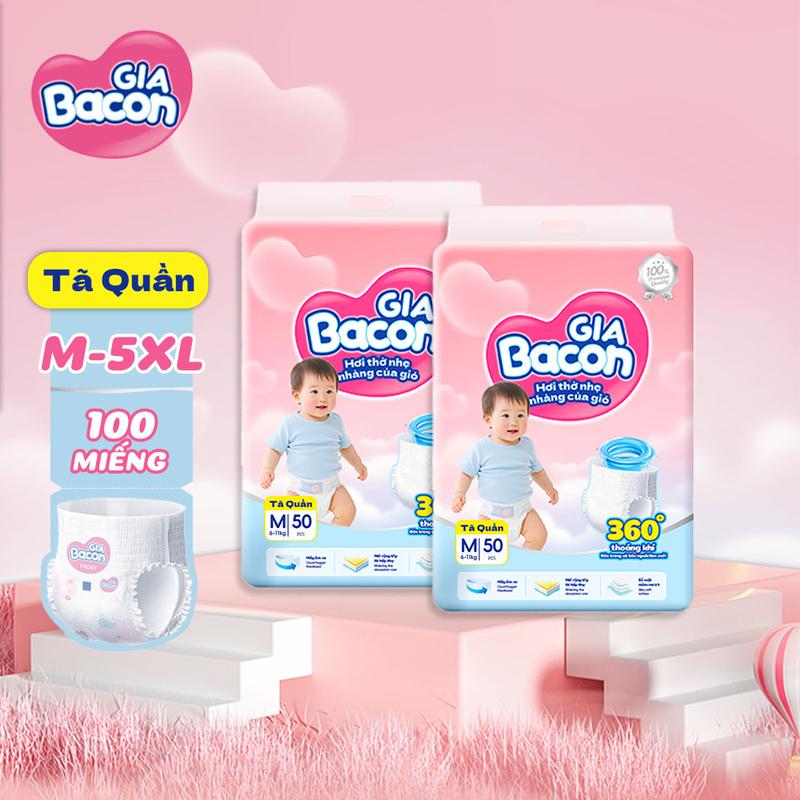 Tã Quần GiaBacon Chống Hăm Size M-5XL - Siêu Mỏng Thấm Hút Tốt Khuyến Mãi Hot