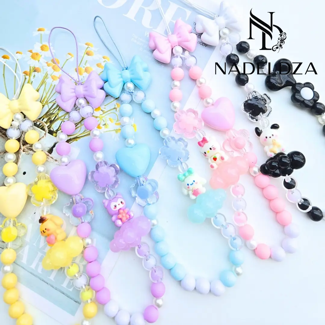 Nadeldza Phone Strap Sanrio Karakter Love Awan Lucu/ Tali Gantungan HP Sanrio Kuromi Lucu