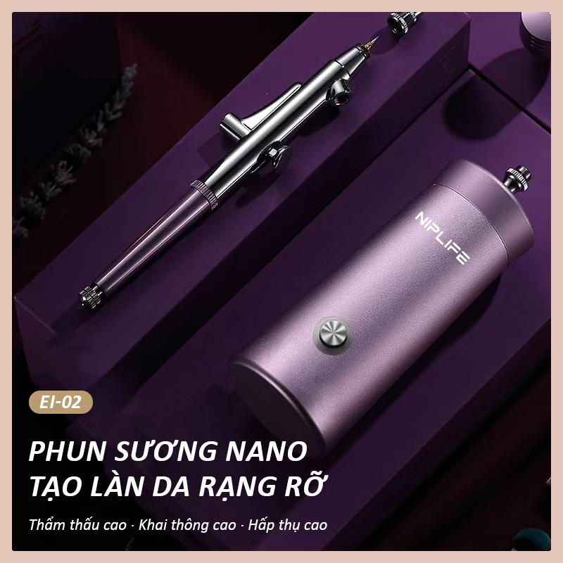 Bình Xịt Tinh Chất NIPLIFE, Nhật Bản, Dụng Cụ Dưỡng Ẩm, Công Nghệ Tiêm Oxy, Cấp Ẩm Sâu, Bình Xịt Điện, Có Thể Tái Chế, Hai Phụ Kiện Hộp Đựng 1