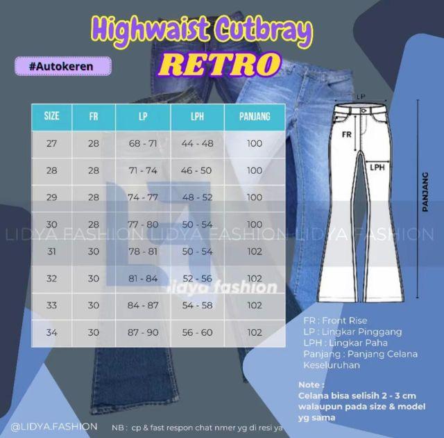 Highwaist Cutbray Jeans Retro 2 Button Edition - Celana Panjang Jeans Cutbray Premium Wanita - Cutbray Retro Tebal Melar Highwaist Cutbray Jeans Retro 2 Button Edition - Celana Panjang Jeans Cutbray Premium Wanita - Cutbray Retro Tebal Melar