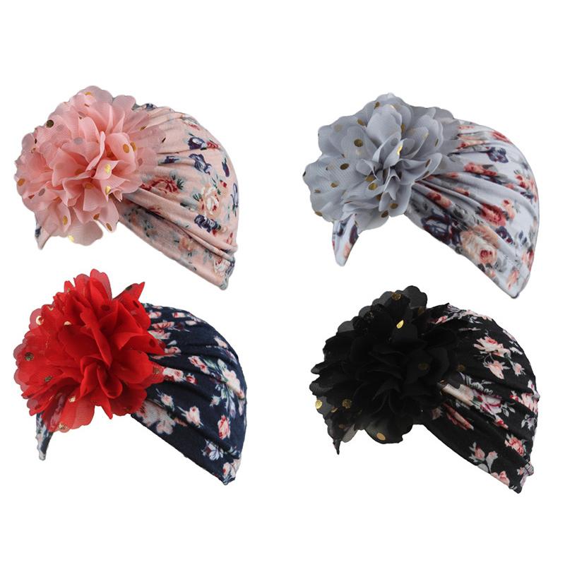 Mũ Turban In Hoa Dễ Thương Cho Em Bé, Mũ Cho Trẻ Sơ Sinh Và Bé Gái, Mũ Len, Khăn Trùm Đầu, Trẻ Mới Biết Đi, Mũ Ấn Độ, Mũ Lưỡi Trai