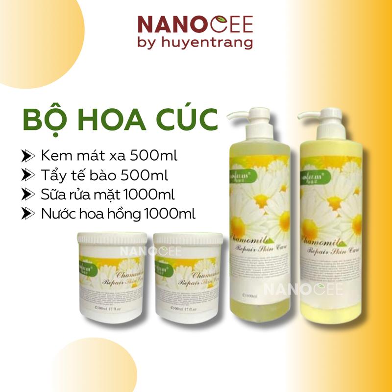  Bộ Chăm Sóc Da Hoa Cúc Bao Gồm: Kem massage mặt Tẩy tế bào Sữa rửa mặt Nước hoa hồng Skincare Làm Đẹp Da 