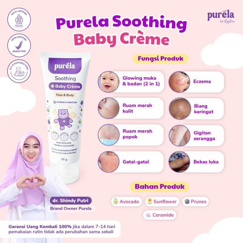 PURELA Soothing Baby Cream & Baby Lotion Combo Glowing - Membantu Mencerahkan & Mengatasi Permasalahan kulit Anak dan Bayi Penghilang Ruam Popok 1