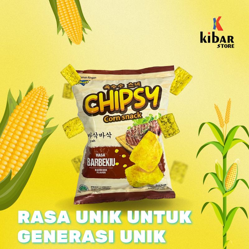 CHIPSY CORN SNACK BARBEKIU LADA HITAM DAN RUMPUT LAUT ISI 10 PCS PER PACK 1