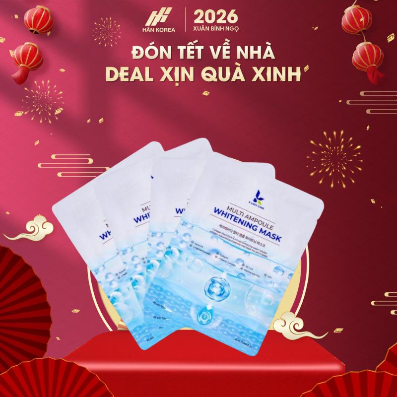 A399 - LIVETREAM - Combo 10 Miếng Mặt nạ Multi Ampoule Whitening Mask K Lady Care