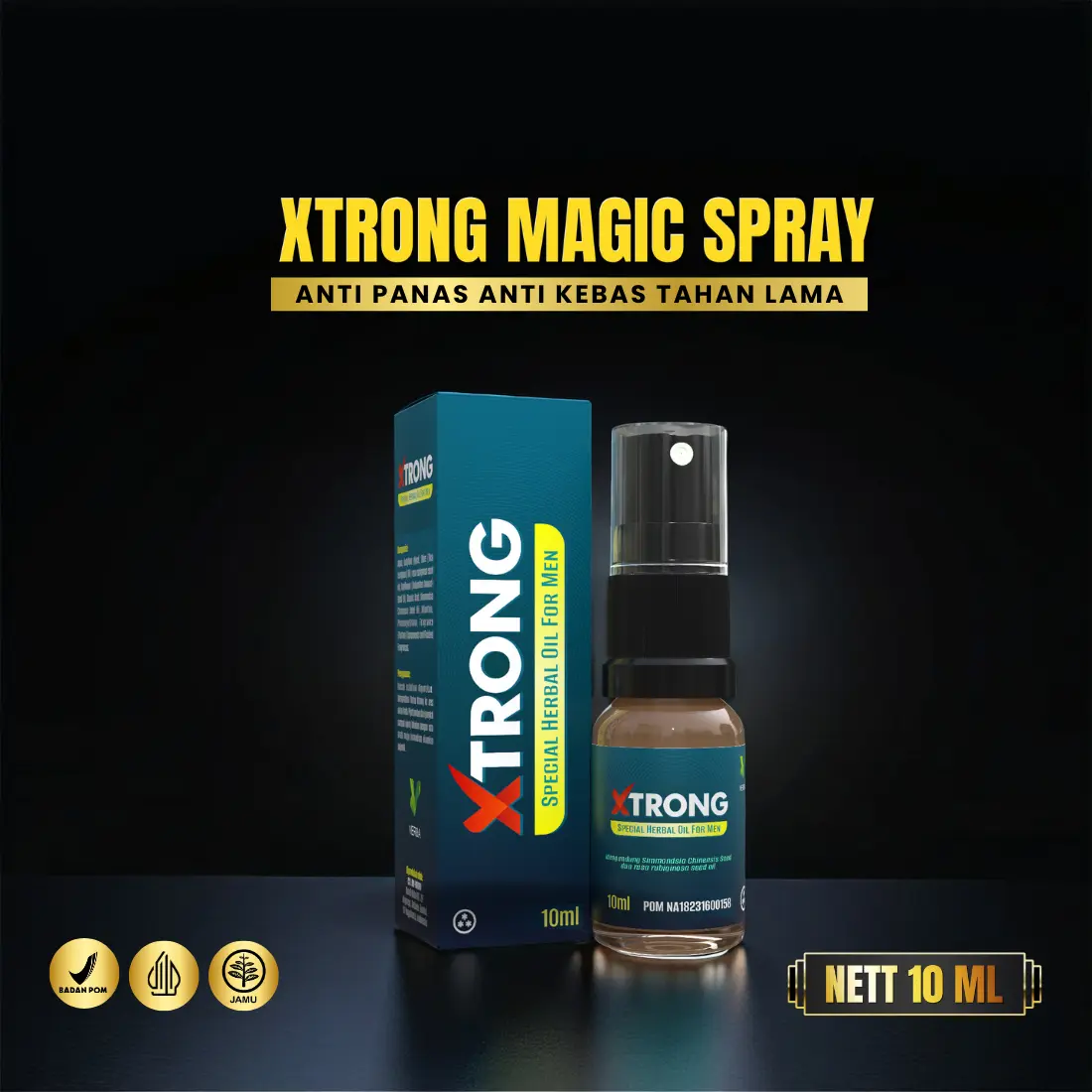 X STRONG MAGIC SPRAY MINYAK PIJAT HERBAL PERAWATAN TUBUH PRIA BAYAR DI RUMAH