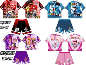 LADY HOUSE-Setelan roblox bahan jersey dri fit premium sublimasi depan dan belakang one set jersey roblox anak usia 2-10th baju harian perempuan