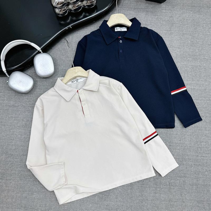  Áo polo dài tay cho bé trai chất HARBIN co giãn nhẹ độ dày vừa phải – mềm mịn đứng form không bai xù đủ size từ 20–60kg phù hợp đi học – đi chơi – đi tiệc 
