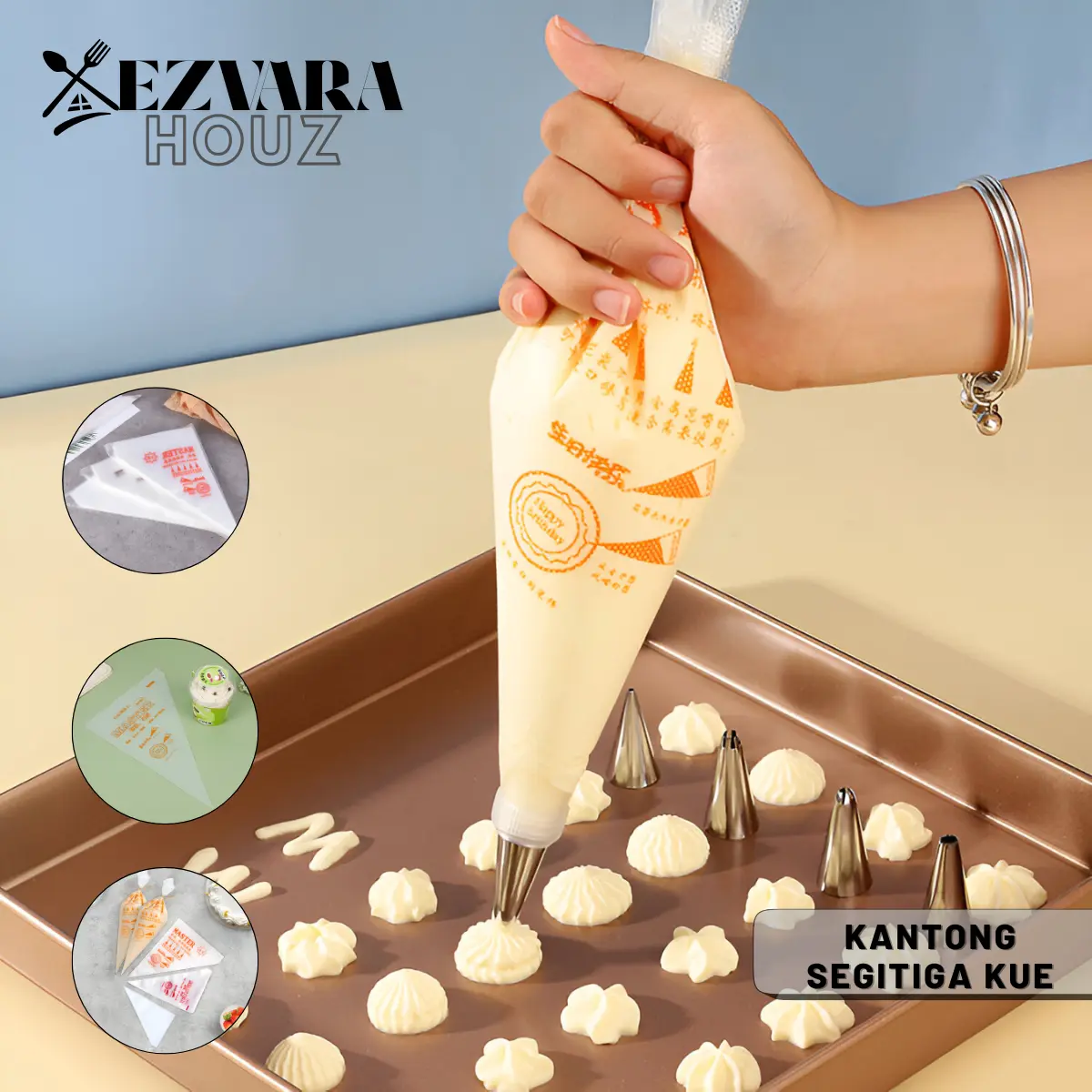 EH - Piping Bag Plastik Segitiga Tebal Sekali Pakai Kantong Spuit Kue Buttercream Food Grade Anti Pecah
