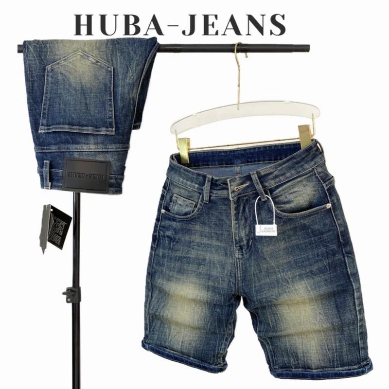 Quần SHORT jeans nam HUBA-JEANS wash THOI TRANG Menswear Pants Có Túi Denim 1