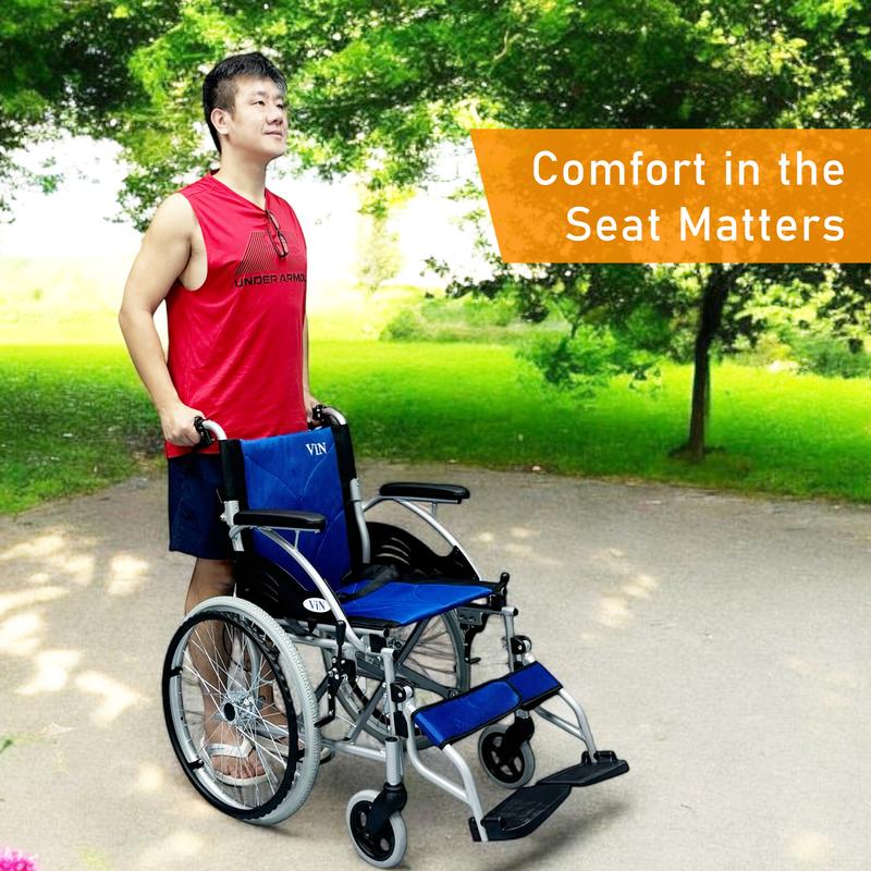 Product Introduction of ViN-32AAT Lightweight Self Propelled Wheelchair Hold 100 kg | Retractable Footrest | Anti Tipper | Foldable Self Propelled Wheelchair for Elderly Portable and Compact for for Car Boots 4