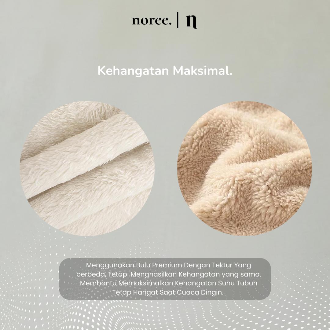 Noree Sherpa Fit Hoodie Zipper Cotton Fleace Sherpa Full Bulu | Abu Misty