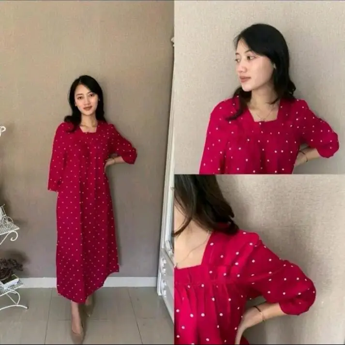 Daster / Homedress Motif Polka Dot bahan Katun Rayon Premium 3