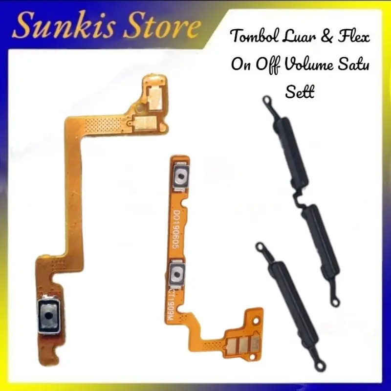 Satu set flexible + tombol on off volume Op A12 A5S fleksibel on off volume & tombol luar 0