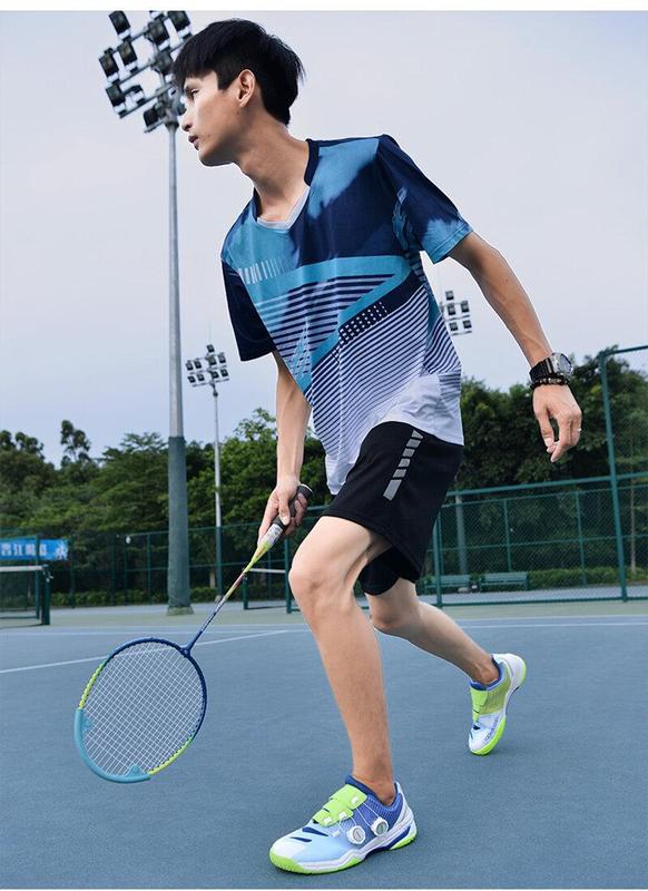 Product Introduction of 36-46 Professional Badminton Shoes for Men Double Rotating Buckle Tennis Shoes Wear-resistant Non-slip Table Tennis Shoes Couple's Training and Competition Sneakers Plus Size 21