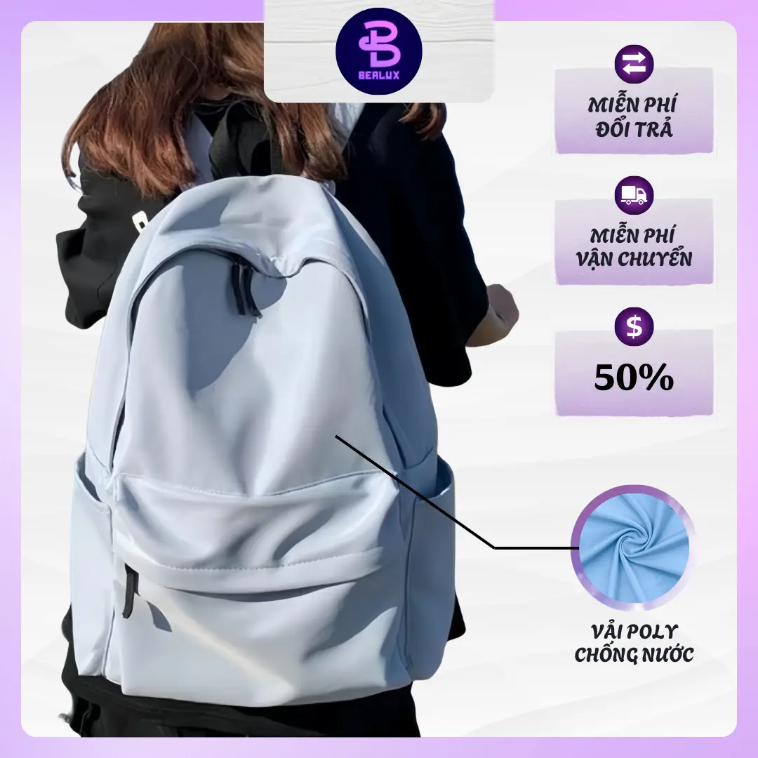 [BEST SELLER] Balo thời trang Bealux Form Hàn Quốc vải trơn, mềm, trống thấm, chất lượng cao - trơn Đeo Vai Backpack, size 30x40x13cm | BigBuy360 - bigbuy360.vn