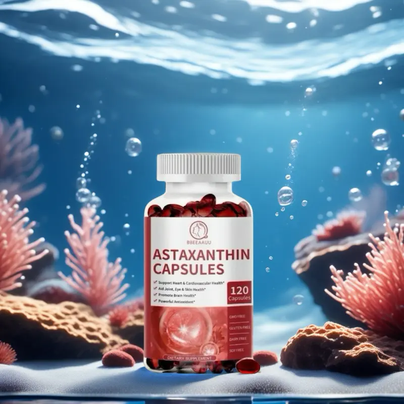 Bbeeaauu 120 Capsules astaxanthin capsules dengan Minyak Ikan EPA/DHA dan Minyak Krill Antartika Antioksidan Alami kapsul  whitening 3