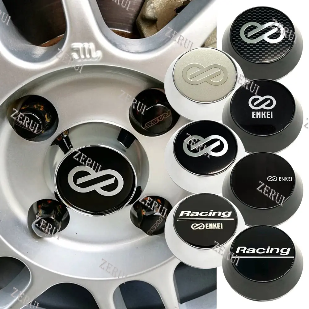 Penutup Pusat Roda, ZR, Untuk 1pc 60mm, Pelekat LOGO ENKEI, Warna HITAM dan PERAK, Sesuai untuk Aksesori Roda ENKEI, Termasuk Penutup Hab Rim dan Penutup Pusat