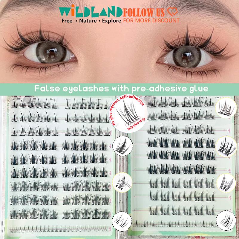 10 hàng Lông mi giả đi kèm với keo dán sẵn kiểu hỗn hợp lông mi giả tự dính không cần keo 100-120 cụm