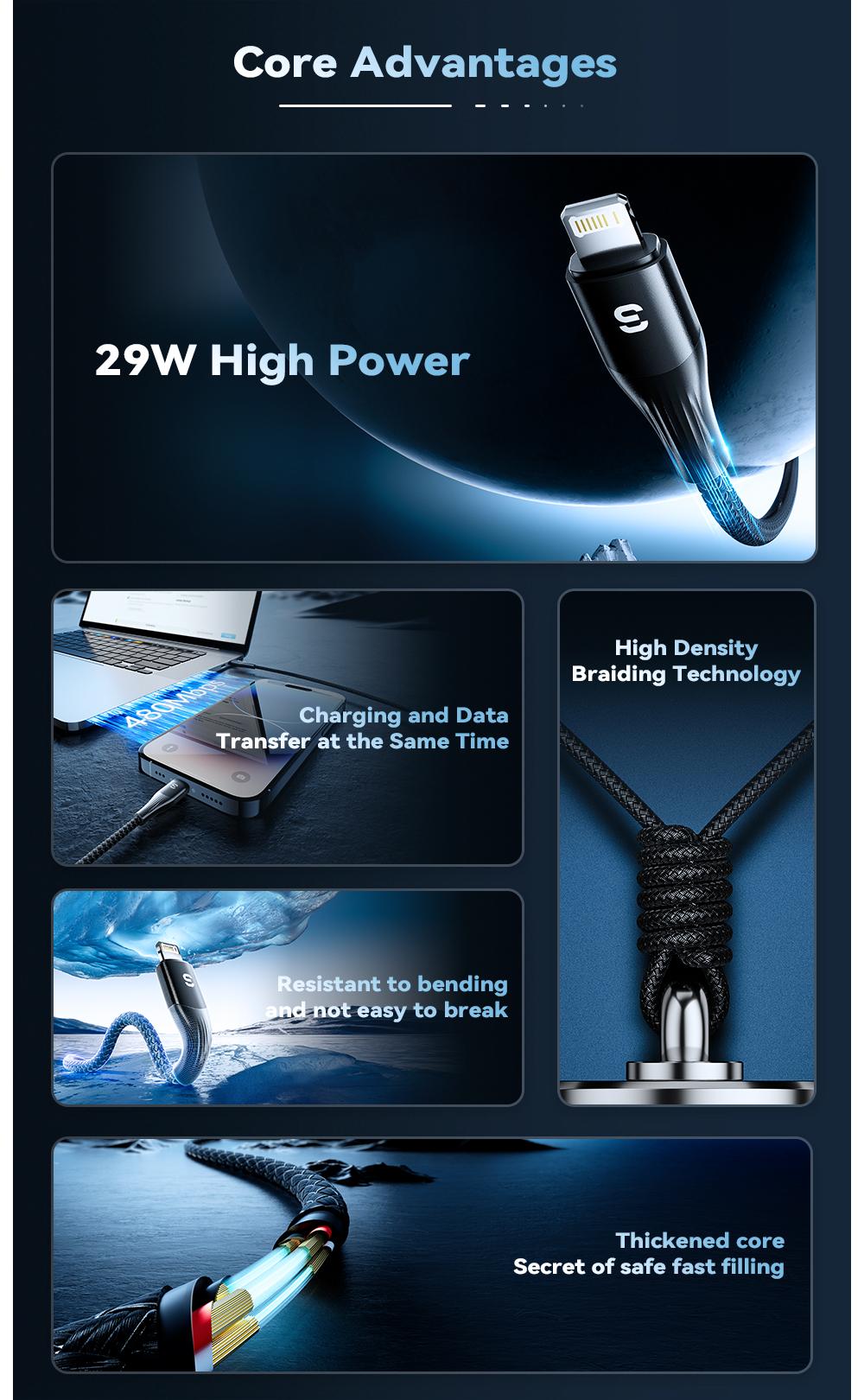 ESSAGER USB C to Lightning Cable For iPhone 14 13 12 11 pro Max XS 29W Fast Charging PD Cable for iPad Macbook charger ESSAGER USB C to Lightning Cable For iPhone 14 13 12 11 pro Max XS 29W Fast Charging PD Cable for iPad Macbook charger