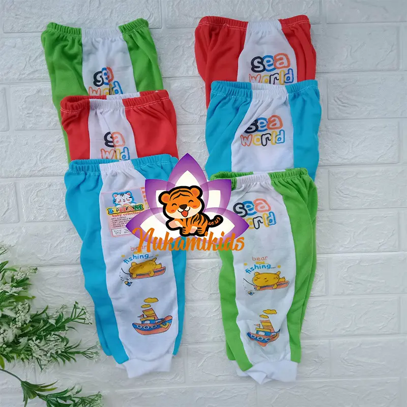 12PCS(1 LUSIN) CELANA PANJANG BAYI USIA 6-12 BULAN MODEL STRIP