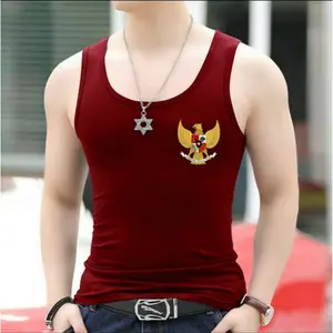 Best Fashion96 kaos singlet dwsa logo GARUDA-bahan lembut & berkualitas Pria